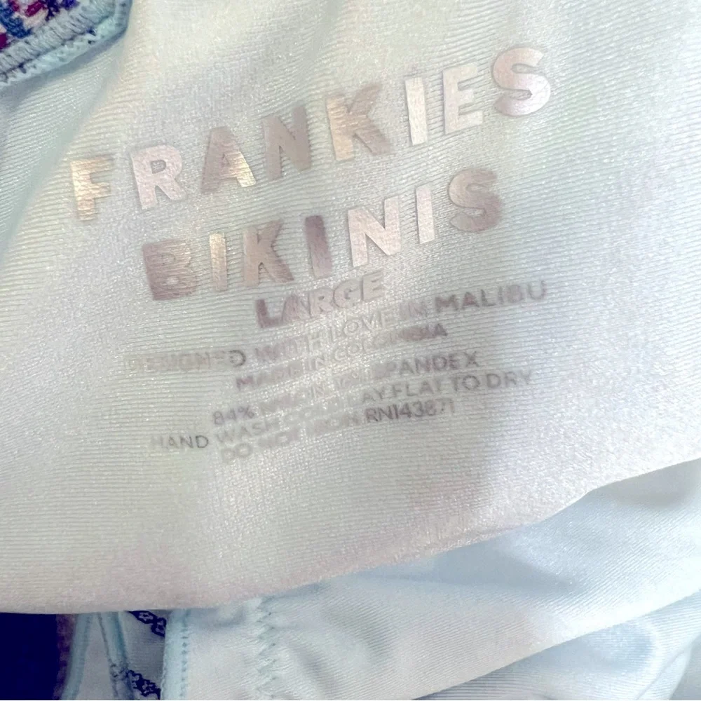 Frankie's Bikinis White Paisley Tie-Side Bikini Bottom